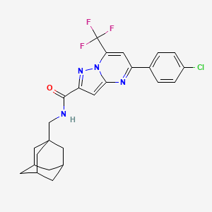 molecular formula C25H24ClF3N4O B4298889 N-(1-adamantylmethyl)-5-(4-chlorophenyl)-7-(trifluoromethyl)pyrazolo[1,5-a]pyrimidine-2-carboxamide 
