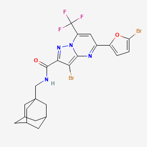 molecular formula C23H21Br2F3N4O2 B4298900 N-(1-adamantylmethyl)-3-bromo-5-(5-bromo-2-furyl)-7-(trifluoromethyl)pyrazolo[1,5-a]pyrimidine-2-carboxamide 