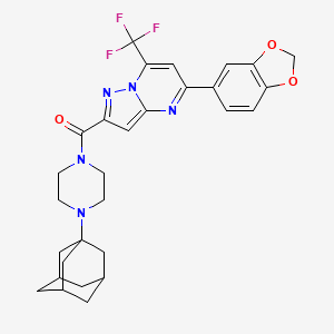 molecular formula C29H30F3N5O3 B4298902 2-{[4-(1-adamantyl)piperazin-1-yl]carbonyl}-5-(1,3-benzodioxol-5-yl)-7-(trifluoromethyl)pyrazolo[1,5-a]pyrimidine 