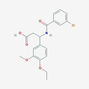 molecular formula C19H20BrNO5 B4298909 3-[(3-bromobenzoyl)amino]-3-(4-ethoxy-3-methoxyphenyl)propanoic acid 