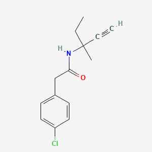 molecular formula C14H16ClNO B4298913 2-(4-chlorophenyl)-N-(1-ethyl-1-methylprop-2-yn-1-yl)acetamide 