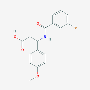 molecular formula C17H16BrNO4 B4298926 3-[(3-bromobenzoyl)amino]-3-(4-methoxyphenyl)propanoic acid 