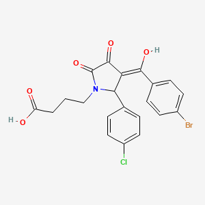molecular formula C21H17BrClNO5 B4298941 4-[3-(4-bromobenzoyl)-2-(4-chlorophenyl)-4-hydroxy-5-oxo-2,5-dihydro-1H-pyrrol-1-yl]butanoic acid 