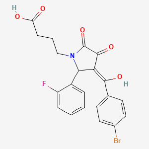 molecular formula C21H17BrFNO5 B4298948 4-[3-(4-bromobenzoyl)-2-(2-fluorophenyl)-4-hydroxy-5-oxo-2,5-dihydro-1H-pyrrol-1-yl]butanoic acid 