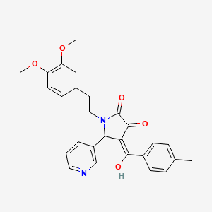 molecular formula C27H26N2O5 B4298957 1-[2-(3,4-dimethoxyphenyl)ethyl]-3-hydroxy-4-(4-methylbenzoyl)-5-pyridin-3-yl-1,5-dihydro-2H-pyrrol-2-one 