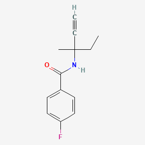 molecular formula C13H14FNO B4298975 N-(1-ethyl-1-methylprop-2-yn-1-yl)-4-fluorobenzamide 