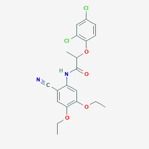 molecular formula C20H20Cl2N2O4 B4298987 N-(2-cyano-4,5-diethoxyphenyl)-2-(2,4-dichlorophenoxy)propanamide 