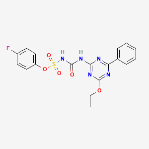 molecular formula C18H16FN5O5S B4298989 4-fluorophenyl {[(4-ethoxy-6-phenyl-1,3,5-triazin-2-yl)amino]carbonyl}sulfamate 