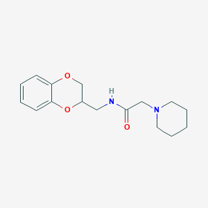 molecular formula C16H22N2O3 B429899 N-(2,3-dihydro-1,4-benzodioxin-2-ylmethyl)-2-(piperidin-1-yl)acetamide 