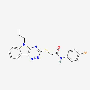 molecular formula C20H18BrN5OS B4299017 N-(4-bromophenyl)-2-[(5-propyl-5H-[1,2,4]triazino[5,6-b]indol-3-yl)thio]acetamide 