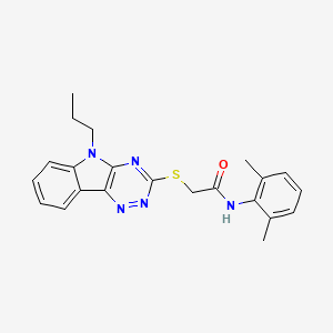 molecular formula C22H23N5OS B4299023 N-(2,6-dimethylphenyl)-2-[(5-propyl-5H-[1,2,4]triazino[5,6-b]indol-3-yl)thio]acetamide 