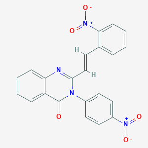 molecular formula C22H14N4O5 B429903 3-{4-nitrophenyl}-2-(2-{2-nitrophenyl}vinyl)-4(3H)-quinazolinone CAS No. 334505-33-8