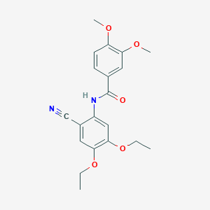 molecular formula C20H22N2O5 B4299051 N-(2-cyano-4,5-diethoxyphenyl)-3,4-dimethoxybenzamide 