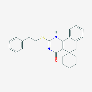 molecular formula C25H26N2OS B429906 2-[(2-phenylethyl)sulfanyl]-3H-spiro[benzo[h]quinazoline-5,1'-cyclohexan]-4(6H)-one CAS No. 332145-39-8
