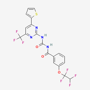 molecular formula C19H11F7N4O3S B4299068 3-(1,1,2,2-tetrafluoroethoxy)-N-({[4-(2-thienyl)-6-(trifluoromethyl)pyrimidin-2-yl]amino}carbonyl)benzamide 