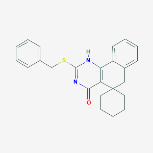 2-(benzylsulfanyl)-5,6-dihydrospiro(benzo[h]quinazoline-5,1'-cyclohexane)-4(3H)-one