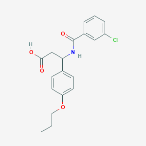 molecular formula C19H20ClNO4 B4299087 3-[(3-chlorobenzoyl)amino]-3-(4-propoxyphenyl)propanoic acid 