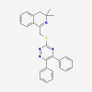 molecular formula C27H24N4S B4299095 1-{[(5,6-diphenyl-1,2,4-triazin-3-yl)thio]methyl}-3,3-dimethyl-3,4-dihydroisoquinoline 