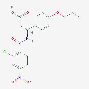 molecular formula C19H19ClN2O6 B4299102 3-[(2-chloro-4-nitrobenzoyl)amino]-3-(4-propoxyphenyl)propanoic acid 