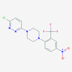 molecular formula C15H13ClF3N5O2 B4299109 3-chloro-6-{4-[4-nitro-2-(trifluoromethyl)phenyl]piperazin-1-yl}pyridazine 