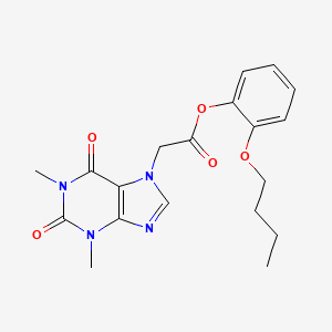 molecular formula C19H22N4O5 B4299110 2-butoxyphenyl (1,3-dimethyl-2,6-dioxo-1,2,3,6-tetrahydro-7H-purin-7-yl)acetate 