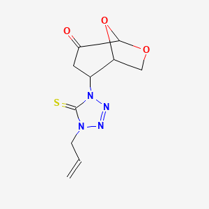 molecular formula C10H12N4O3S B4299127 2-(4-allyl-5-thioxo-4,5-dihydro-1H-tetrazol-1-yl)-6,8-dioxabicyclo[3.2.1]octan-4-one 