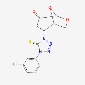 molecular formula C13H11ClN4O3S B4299131 2-[4-(3-chlorophenyl)-5-thioxo-4,5-dihydro-1H-tetrazol-1-yl]-6,8-dioxabicyclo[3.2.1]octan-4-one 
