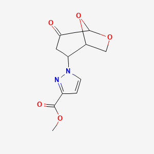 molecular formula C11H12N2O5 B4299138 methyl 1-(4-oxo-6,8-dioxabicyclo[3.2.1]oct-2-yl)-1H-pyrazole-3-carboxylate 