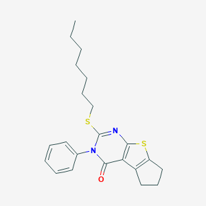 2-(heptylsulfanyl)-3-phenyl-3,5,6,7-tetrahydro-4H-cyclopenta[4,5]thieno[2,3-d]pyrimidin-4-one