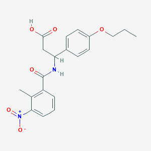 molecular formula C20H22N2O6 B4299174 3-[(2-methyl-3-nitrobenzoyl)amino]-3-(4-propoxyphenyl)propanoic acid 