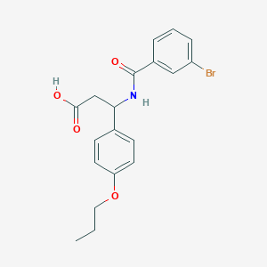 molecular formula C19H20BrNO4 B4299187 3-[(3-bromobenzoyl)amino]-3-(4-propoxyphenyl)propanoic acid 
