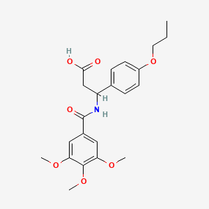 molecular formula C22H27NO7 B4299191 3-(4-propoxyphenyl)-3-[(3,4,5-trimethoxybenzoyl)amino]propanoic acid 