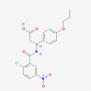 molecular formula C19H19ClN2O6 B4299196 3-[(2-chloro-5-nitrobenzoyl)amino]-3-(4-propoxyphenyl)propanoic acid 