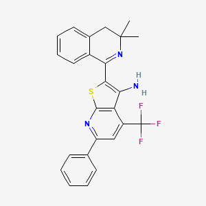 molecular formula C25H20F3N3S B4299200 2-(3,3-dimethyl-3,4-dihydroisoquinolin-1-yl)-6-phenyl-4-(trifluoromethyl)thieno[2,3-b]pyridin-3-amine 