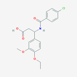 molecular formula C19H20ClNO5 B4299206 3-[(4-chlorobenzoyl)amino]-3-(4-ethoxy-3-methoxyphenyl)propanoic acid 