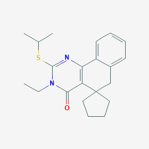 molecular formula C21H26N2OS B429921 3-ethyl-2-(isopropylthio)-3H-spiro[benzo[h]quinazoline-5,1'-cyclopentan]-4(6H)-one 