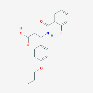 molecular formula C19H20FNO4 B4299225 3-[(2-fluorobenzoyl)amino]-3-(4-propoxyphenyl)propanoic acid 