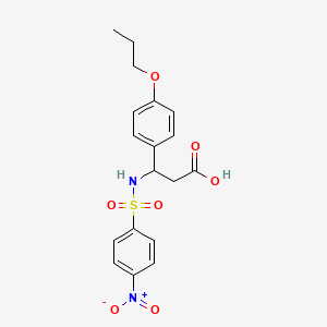molecular formula C18H20N2O7S B4299249 3-{[(4-nitrophenyl)sulfonyl]amino}-3-(4-propoxyphenyl)propanoic acid 