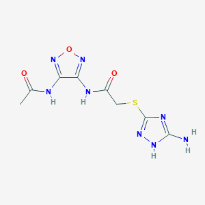 molecular formula C8H10N8O3S B4299270 N-[4-(acetylamino)-1,2,5-oxadiazol-3-yl]-2-[(3-amino-1H-1,2,4-triazol-5-yl)thio]acetamide CAS No. 5754-74-5