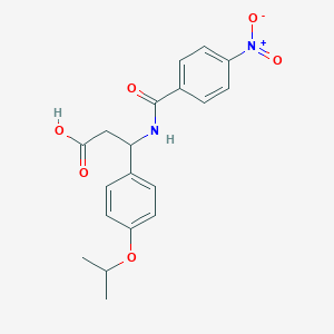molecular formula C19H20N2O6 B4299280 3-(4-isopropoxyphenyl)-3-[(4-nitrobenzoyl)amino]propanoic acid 