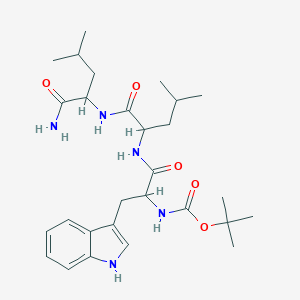 molecular formula C28H43N5O5 B429929 tert-butyl 2-{[1-({[1-(aminocarbonyl)-3-methylbutyl]amino}carbonyl)-3-methylbutyl]amino}-1-(1H-indol-3-ylmethyl)-2-oxoethylcarbamate 