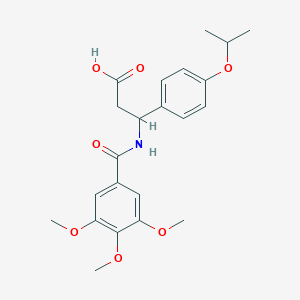 molecular formula C22H27NO7 B4299290 3-(4-isopropoxyphenyl)-3-[(3,4,5-trimethoxybenzoyl)amino]propanoic acid 