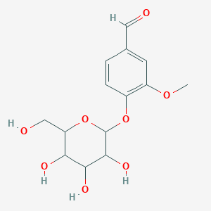 molecular formula C14H18O8 B4299294 4-formyl-2-methoxyphenyl hexopyranoside 