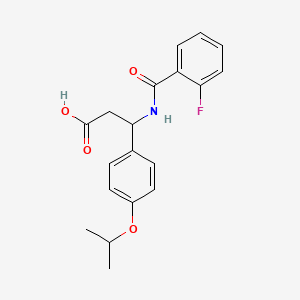 molecular formula C19H20FNO4 B4299298 3-[(2-fluorobenzoyl)amino]-3-(4-isopropoxyphenyl)propanoic acid 