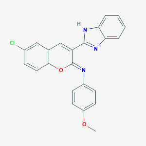 molecular formula C23H16ClN3O2 B429930 N-[3-(1H-benzimidazol-2-yl)-6-chloro-2H-chromen-2-ylidene]-N-(4-methoxyphenyl)amine 