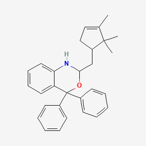 molecular formula C29H31NO B4299311 4,4-diphenyl-2-[(2,2,3-trimethylcyclopent-3-en-1-yl)methyl]-1,4-dihydro-2H-3,1-benzoxazine 