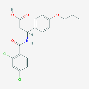 molecular formula C19H19Cl2NO4 B4299319 3-[(2,4-dichlorobenzoyl)amino]-3-(4-propoxyphenyl)propanoic acid 