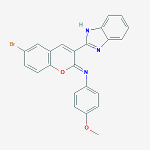 molecular formula C23H16BrN3O2 B429933 N-[3-(1H-benzimidazol-2-yl)-6-bromo-2H-chromen-2-ylidene]-N-(4-methoxyphenyl)amine 