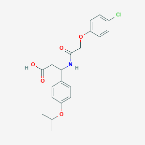 molecular formula C20H22ClNO5 B4299337 3-{[(4-chlorophenoxy)acetyl]amino}-3-(4-isopropoxyphenyl)propanoic acid 