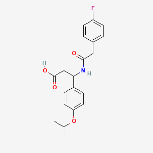 molecular formula C20H22FNO4 B4299340 3-{[(4-fluorophenyl)acetyl]amino}-3-(4-isopropoxyphenyl)propanoic acid 